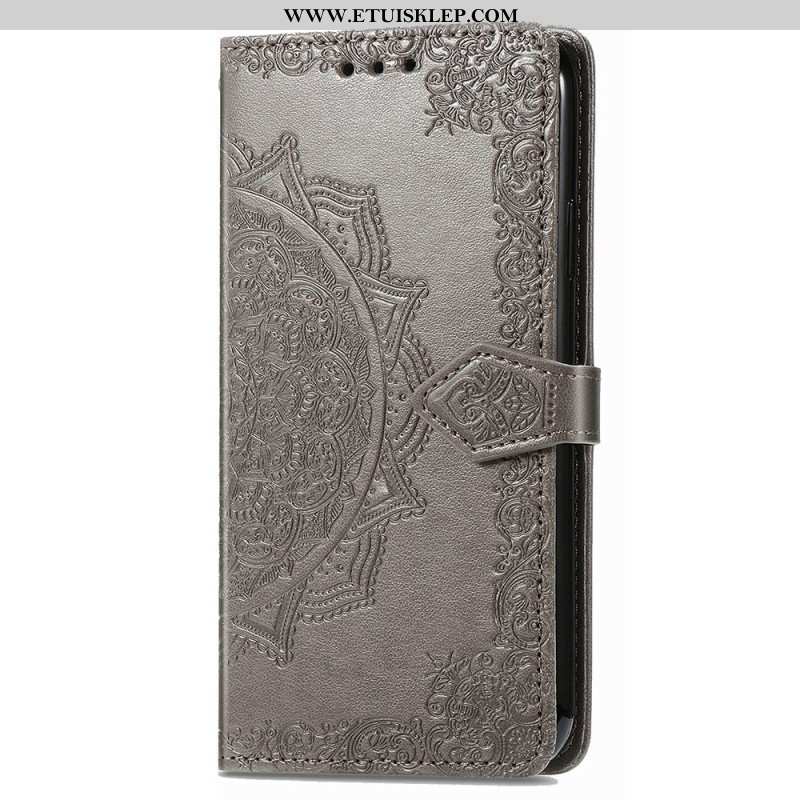 Etui Folio do iPhone 15 Pro Max z Łańcuch Barokowa Mandala Z Paskiem